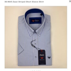 Zazzi Modern Fit Stripe Shirt Sky - Size M only 9645 06