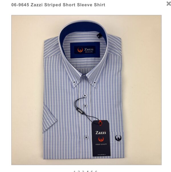 Zazzi Modern Fit Stripe Shirt Sky - Size M only 9645 06