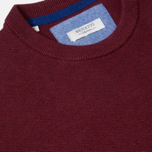 Benetti Dawson Crew Neck Wine Sweater CH798
