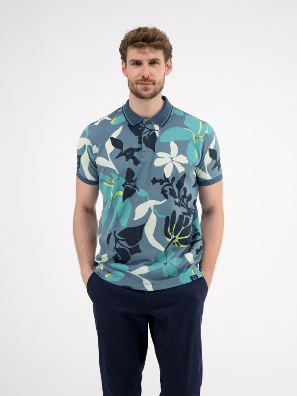Lerros Men’s Floral Print Polo Shirt – Short Sleeve 2543231