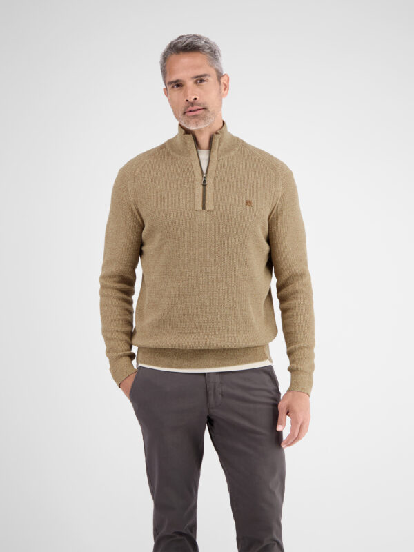 Men’s 100% Cotton Textured Knit 1/2 Zip Sweater - Image 4